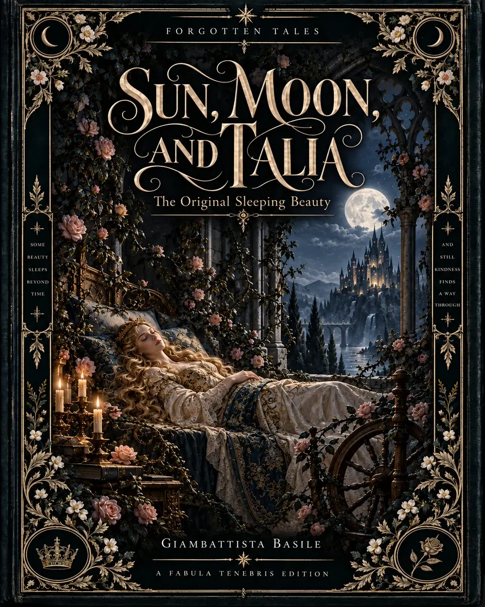 Sun, Moon, and Talia, an illustrated Fabula Tenebris book cover