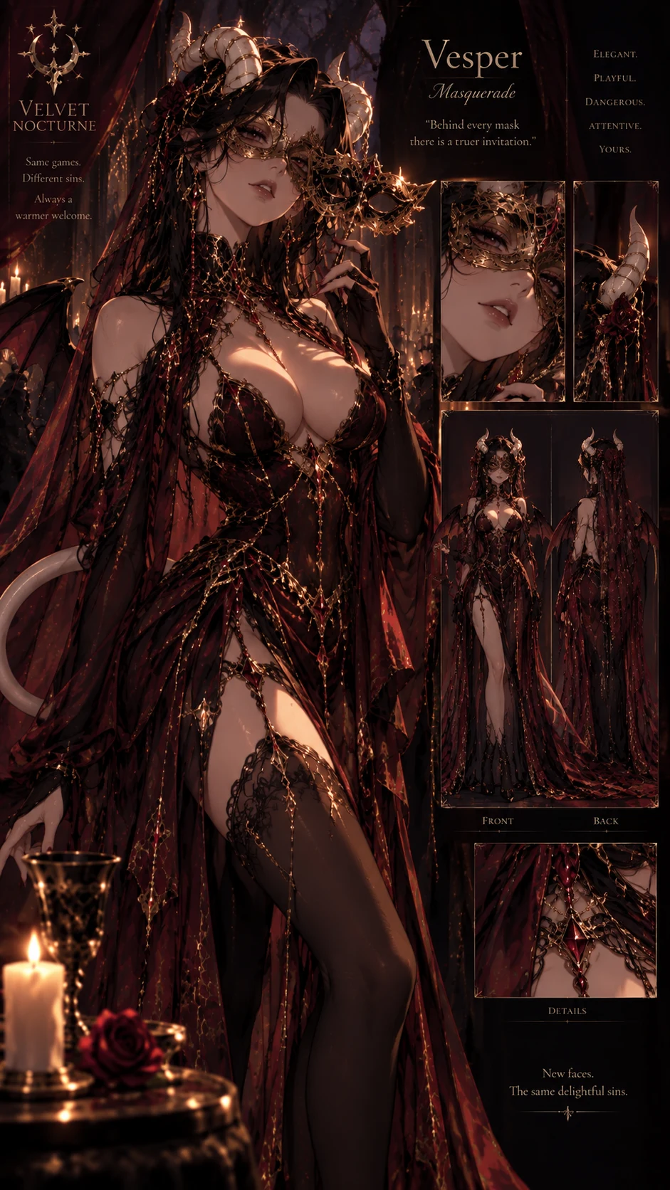 Vesper wearing Masquerade
