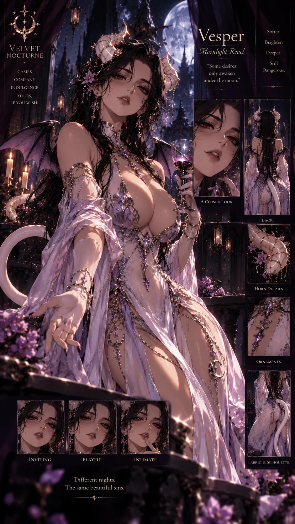 Vesper wearing Moonlight Revel